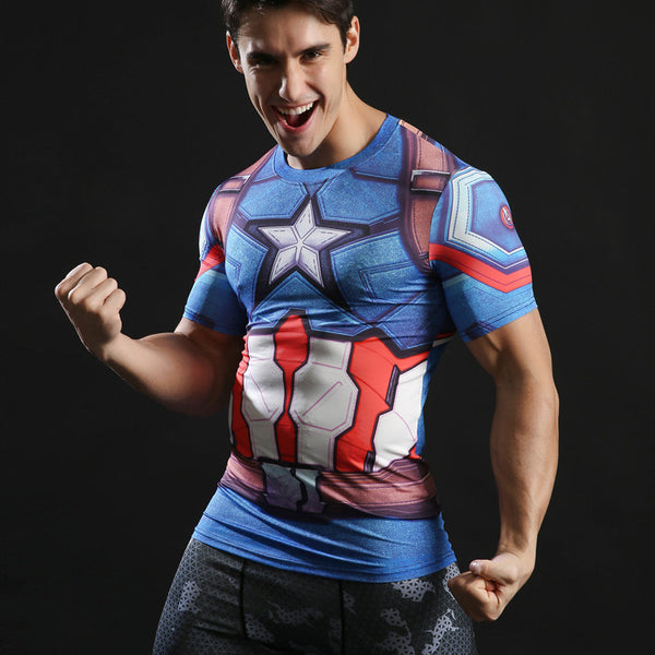 Hero Compression Shirt - Captain America – HERO FIT CO