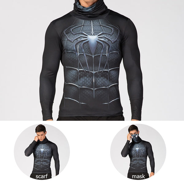 High Collar/Facemask SPIDERMAN Compression Shirt