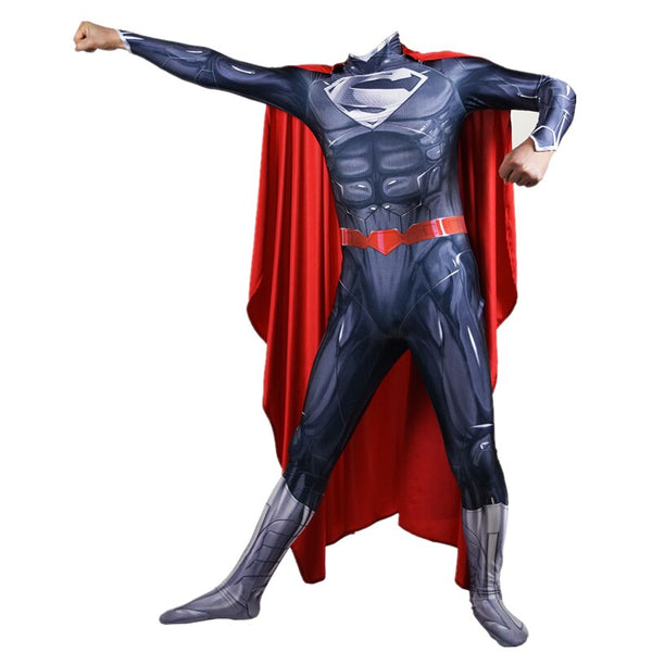 Superman: Man of Steel Cosplay Costume Jumpsuit Cloak Outfits Hallowee