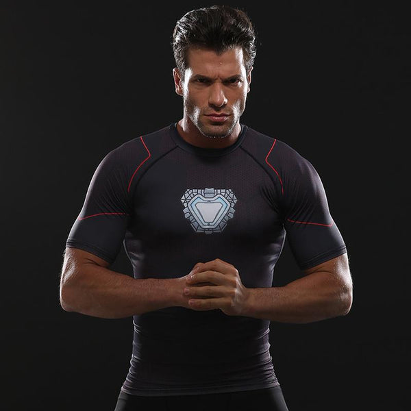 Avengers 3 IRON MAN Compression Shirt for Men Short Sleeve – ME SUPERHERO