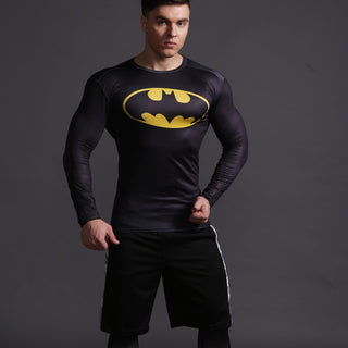 T Shirt Compression homme batman fashion musculation mens boys 25
