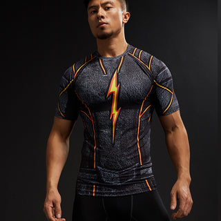 Super Hero Flash Compression Gym T-shirt Men Women Jogging Sportswear  Fitness Tshirt Summer Fashion Casual Jersey