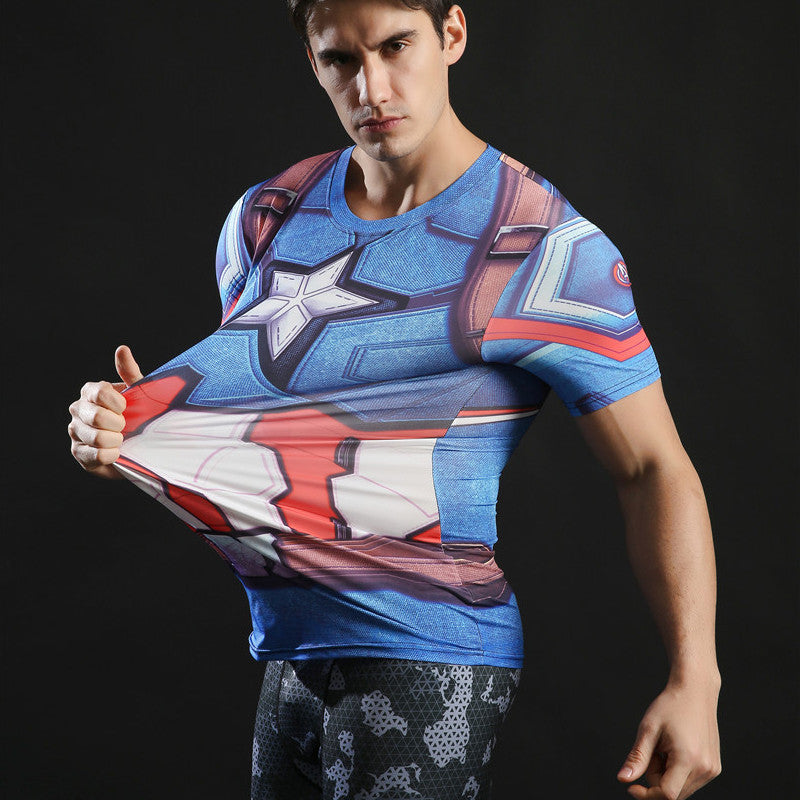 Captain America Short Sleeve Compression Shirt Me Superhero