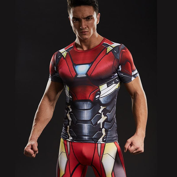 IRON MAN Compression exercise Shirt for Men – ME SUPERHERO