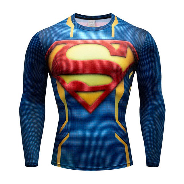 Mens Under Armour Superman Compression Shirt Blue 