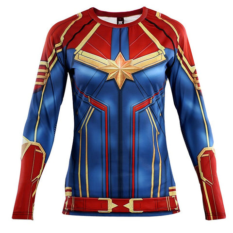 Captain Marvel Compression Shirt & Pants Set - Totally Superhero