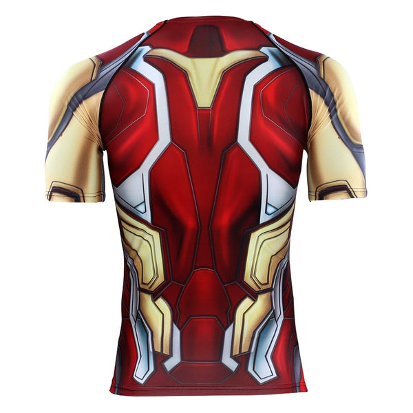 Avengers 4 IRON MAN Short Sleeve Compression Shirt – ME SUPERHERO