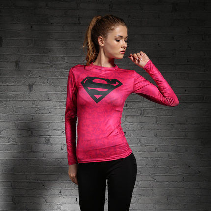 Womens Fitness Full Sleeve Compression Shirt Top – Superhero Gear