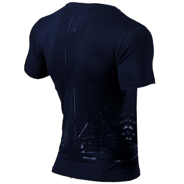 Men's Compression Short Sleeve Shirt - Navy Blue