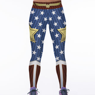 America Woman Superhero Leggings Yoga Pants Activewear Shaping