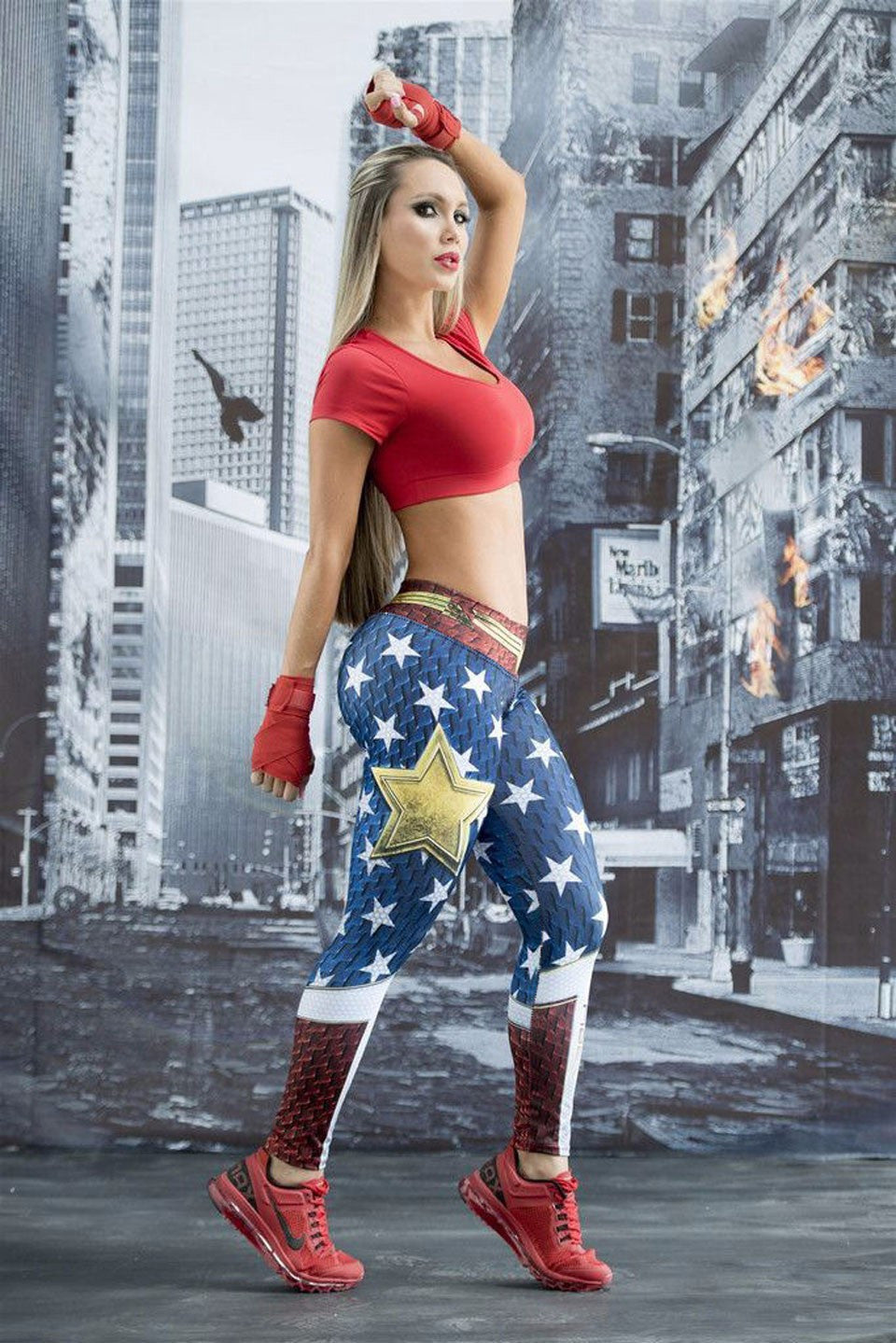 Be Fit Super Man Loves Wonder Woman Leggings - Be Fit Apparel